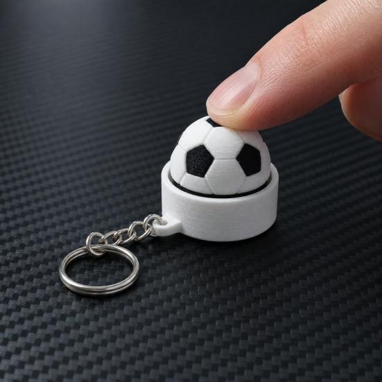 Soccer Ball Clicker Fidget Keychain, 3D Printed Clicker Sensory Toy, Funny Novelty Stress Relief Keychain Gifts for Sports Players Fans