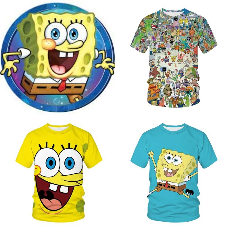 Cute 3d Spongebob Squarepants Cartoon T-shirt For Boys And Girls