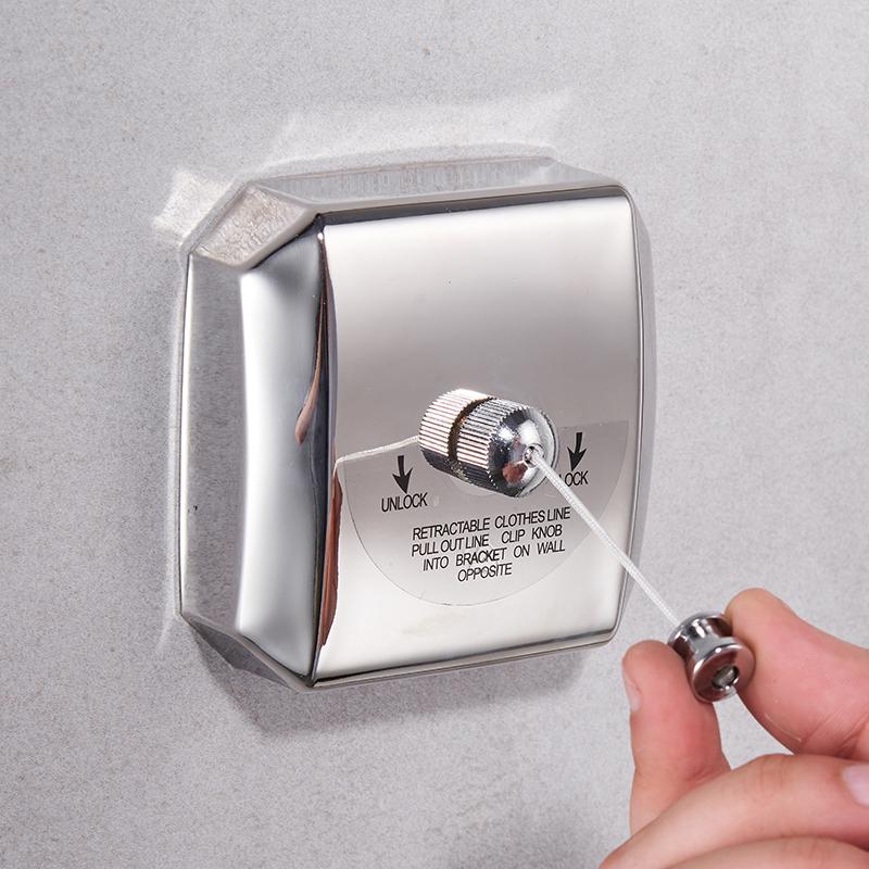 Bathroom Shelves Stainless Steel Antique Clothesline Nice Quality Single Line Hotel Style Clothes Drying Line For Bathroom