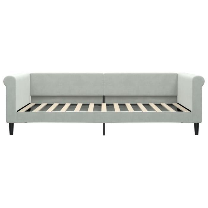 VidaXL Lit de repos gris clair 100x200 cm velours 354251