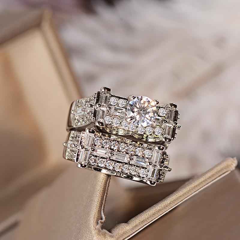 Sace Gems Set Creativo 1 Pezzo Anello in Lega di Rame Zircone Gioielli da Donna Promessa di Matrimonio Festa Regalo