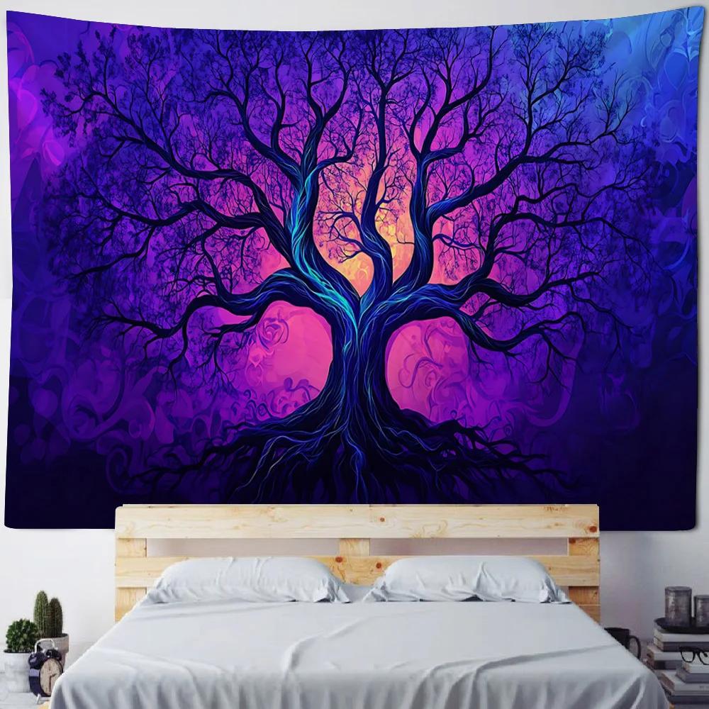 Tree Of Life Tapestry Kawaii Bedroom Decoration Mandala Home Wall Decoration Blankets Aesthetics Living Room Hanging Cloth