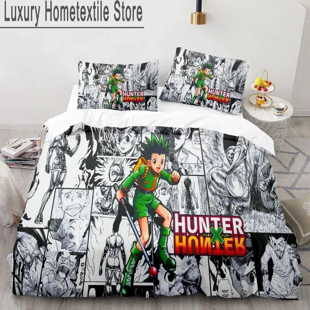 3d Anime Hunter X Hunter Bedding Set Duvet Cover Bed Set Quilt Cover Pillowcase Comforter king Queen Size Boys Adult Bedding Set