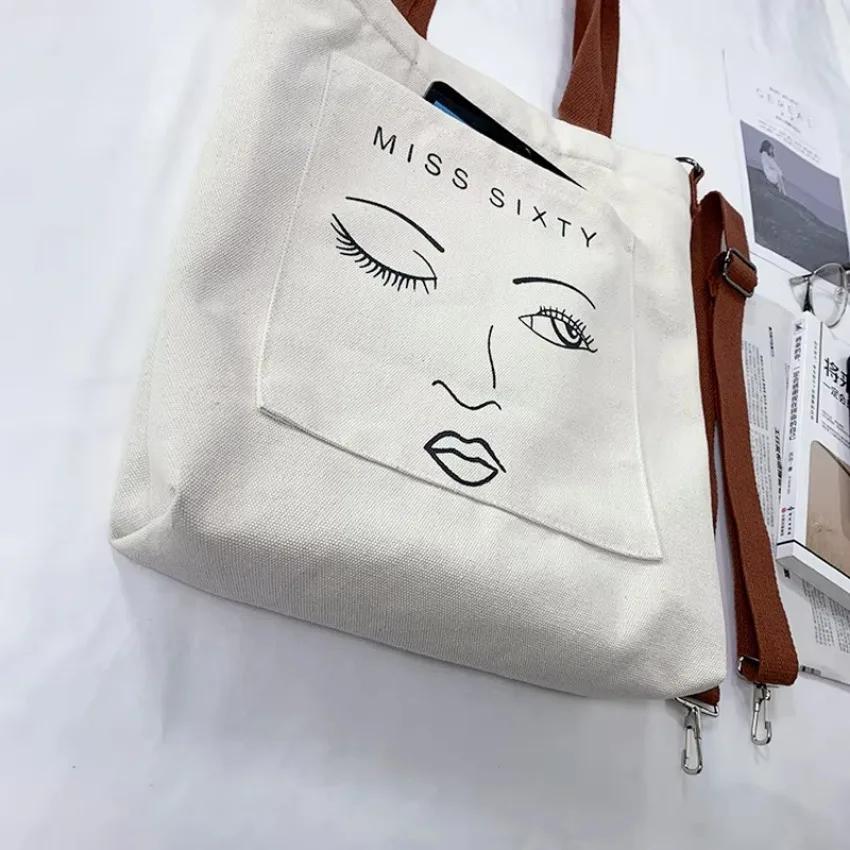 1 Pcs Women's Bag Canvas Bag Girl Student Korean Version New Versatile Canvas Bag Women's Crossbody
