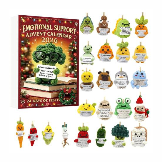 Unique Holiday Gift Emotional Support Advent Calendar, 24 Day Countdown Box with Ritualistic Unboxing Experience Inspirational Quote Acrylic Pendants,