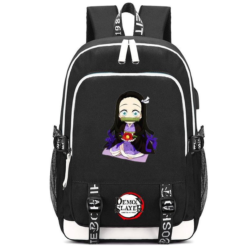 Anime Demon Slayer Canvas Backpack Printed Backpack for Girl Boy Gift Back To School Bookbag Men Women Travel Bag Mochila