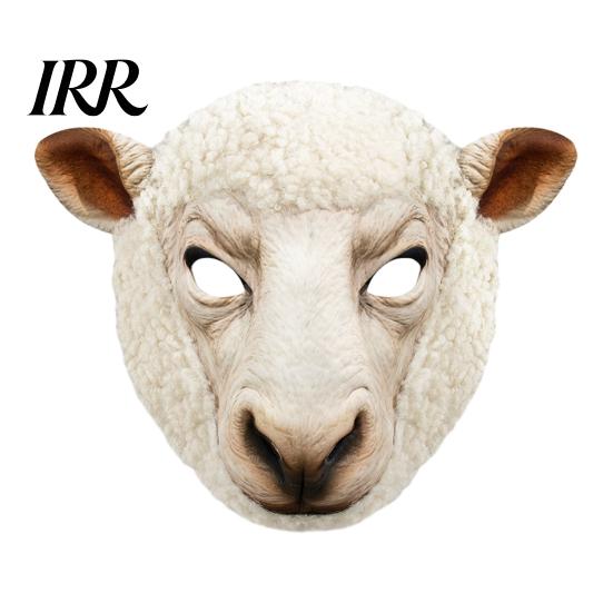 Máscara de Oveja con Visión Clara Máscara de Animal Realista, Oso Pardo Cara Completa Suave Cosplay para Fiesta de Disfraces de Halloween Accesorios Textura del Pelo