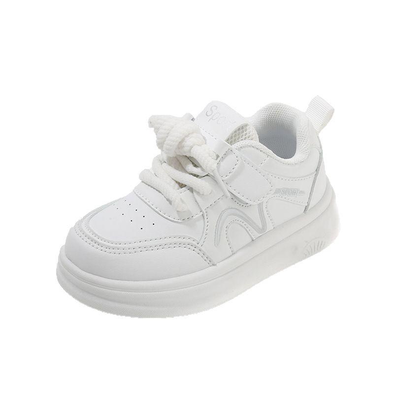 Spring and autumn new children's white sneakers, boys' sports shoes, lightweight girls' casual sneakers, soft-soled baby shoes