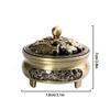 Vintage Brass Lotus Incense Burner Buddhism Buddha Holder Hollow Out Copper Three Legged Sandalwood Censer Home Decoration 7
