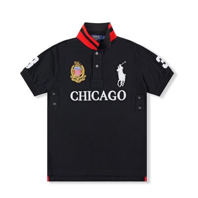 Cămașă Polo Bărbați VibeStreet Amestec Bumbac Model Geometric cu Litere, Respirabilă, Stil Clasic, Casual, Tricou Modă cu Mânecă Scurtă