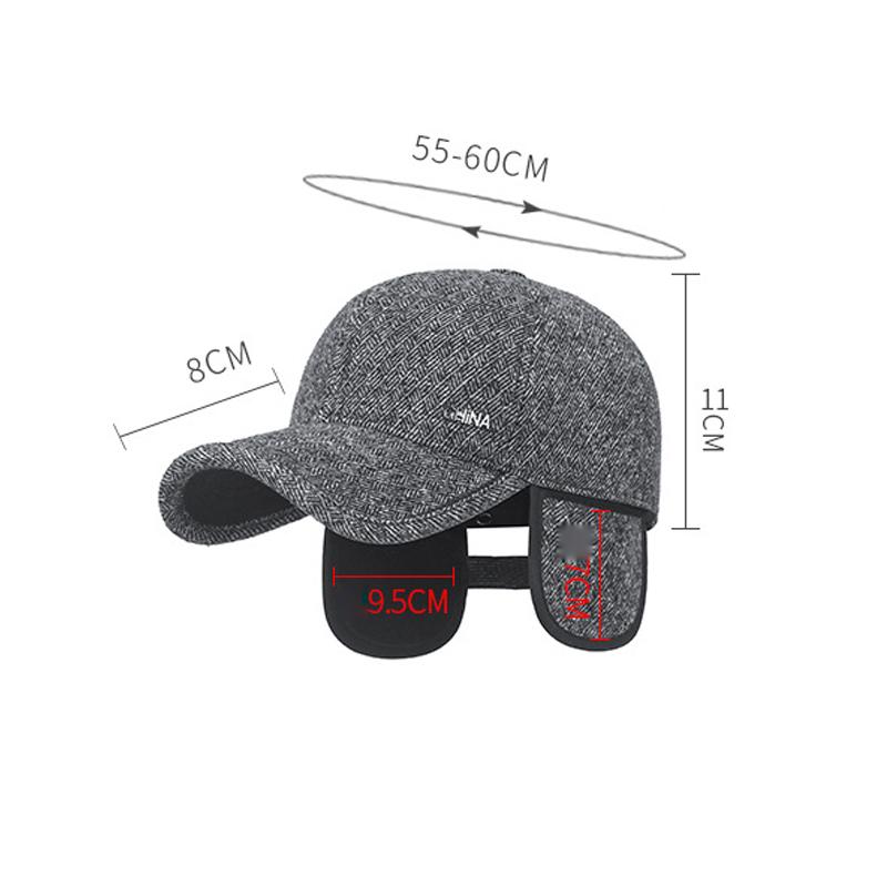 Winter Hat Men's Warm Middle-Aged and Elderly Baseball Cap Outdoor Windproof Ear Protection Cold-Proof Cotton Cap