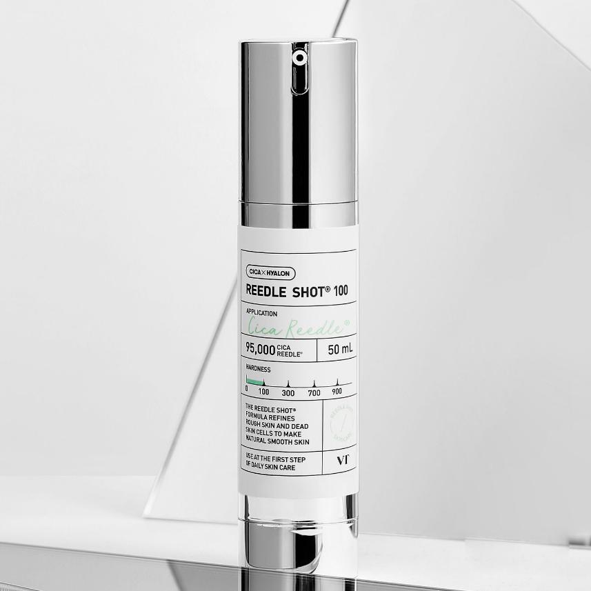 VT COSMETICS Strzał Reedle'a 100 (50 ml)+700(10 ml) Zestaw – Intensywny wygładzacz skóry z systemem mikrodostarczania Cica, koreański