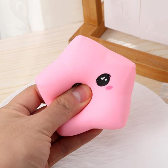 Cartoon Expression Star Squeeze Toy Slow Rebound Flour Filling Smiling Star Fidget Toy Stretchy Soft Stress Ball Sensory Toy