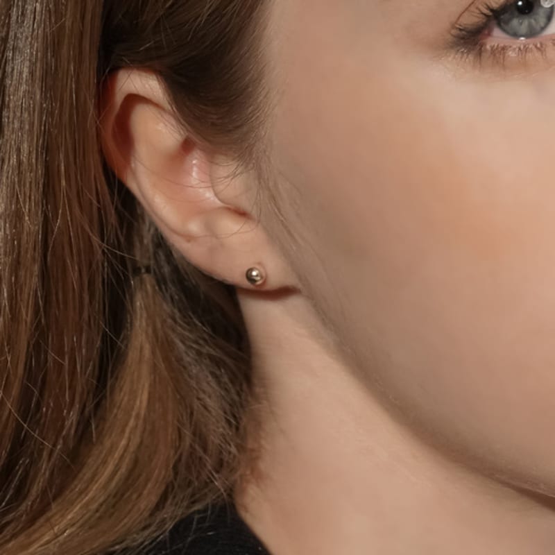 JEWNEL (1+1)Silver 925 Silver Ball Labret Piercing (2 Sizes)