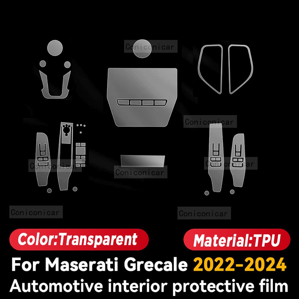 

For Maserati Grecale -2024 Car Interior Protection Anti-Scratch TPU Film trument Center Control Navigation Accessories Left rudder