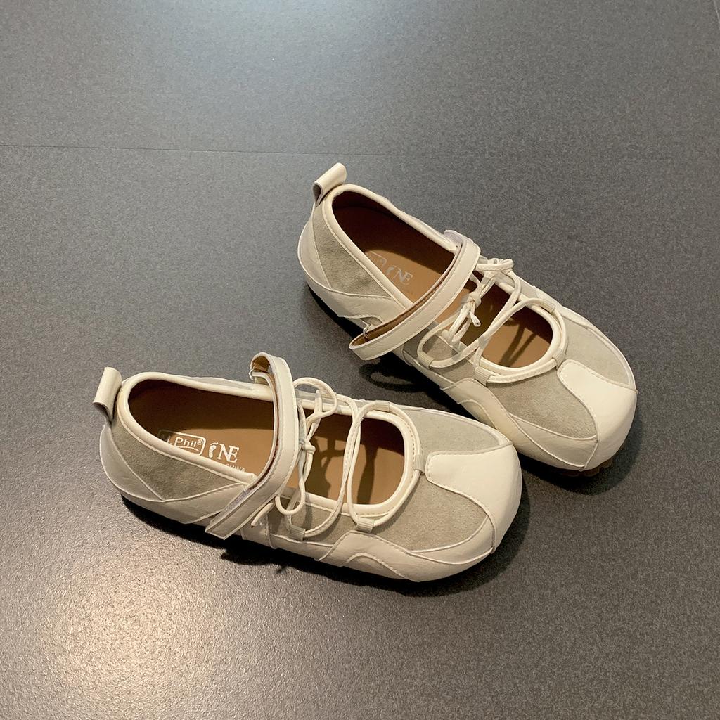 White retro shallow mouth inner height increase sports Mary Jane single shoes women's summer 2025 new skirt flat-bottomed German training shoes