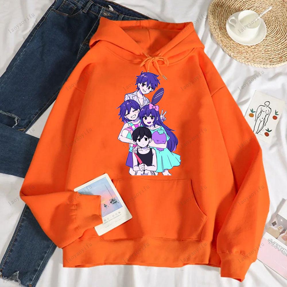 Omori Cute Hoodie Printed Sportswear Unique Hot Selling Autumn and Winter Pullover Cartoon Popular Men Pullover Street Fashion