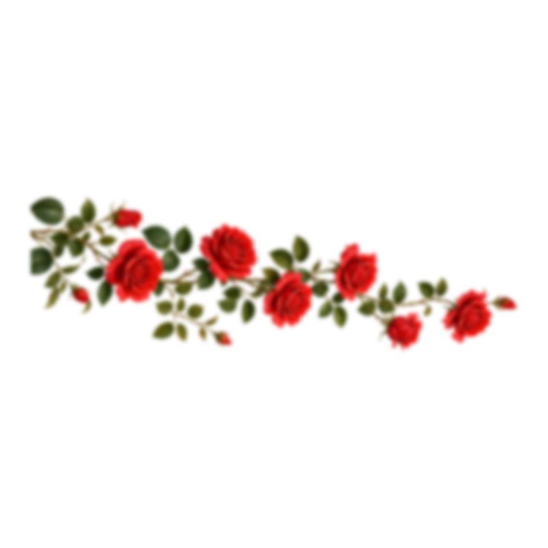 Valentine Rose Vine Butterfly Wall Sticker Self Adhesive Removable Red Flower Decal Living Room Bedroom Home Decor