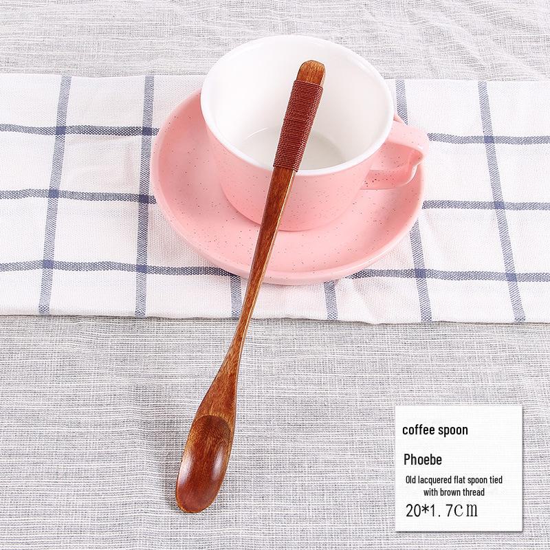 Japanese-Style Long Handle Wooden Coffee Stirring Spoon