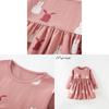 Girl Long Sleeve Cotton Princess Dress With Cartoon Animal Pattern For Kids
