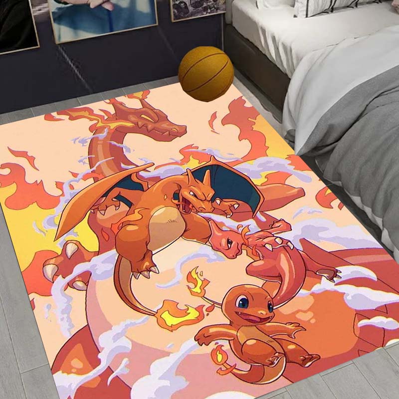 Charizard Charmander Pokemon Living Room Non-Slip Area Rug Soft Carpet for Bedroom Kids Playroom Sofa,Home Decor Doormat Gift-22