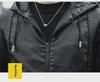 Men's Hooded Leather Jacket: New Korean Style, Velvet Finish for Spring/Autumn, Trendy Casual Motorcycle & Workwear Jacket