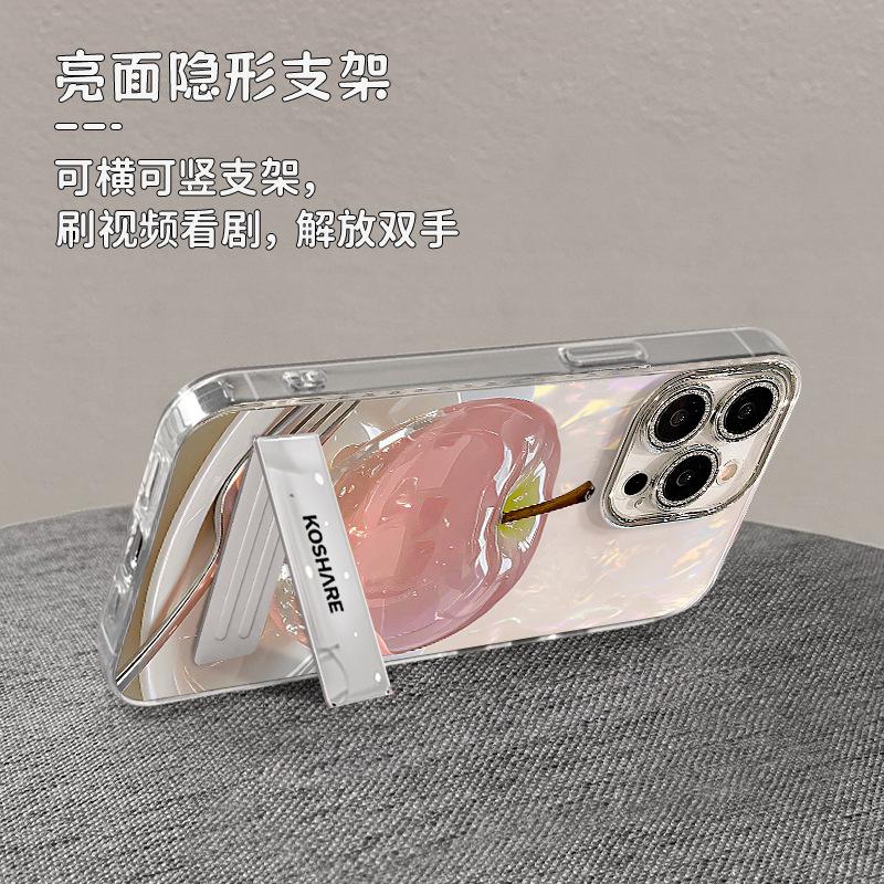 Crystal Apple Stand Bracelet Suitable for Apple 13 Mobile Phone Case Huawei Mate70pro Premium 16/15 Girls