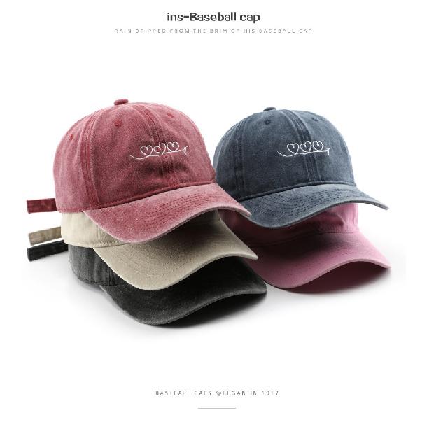 Washed Embroidered Baseball Cap Outdoor Travel Women's Sun Visor Cap