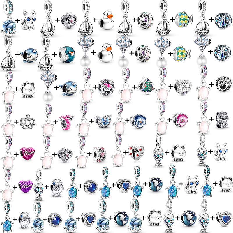 2 teile/los Schildkröte Octopus Vogel Charme Perlen Anhänger Passt Original Diy Armbänder Halsketten Für Frauen Männer Schmuck Geschenk Sonderangebot