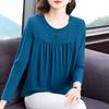 Plus Size Women S Long Sleeve T Shirt Round Neck Casual Top For Middle Aged Moms