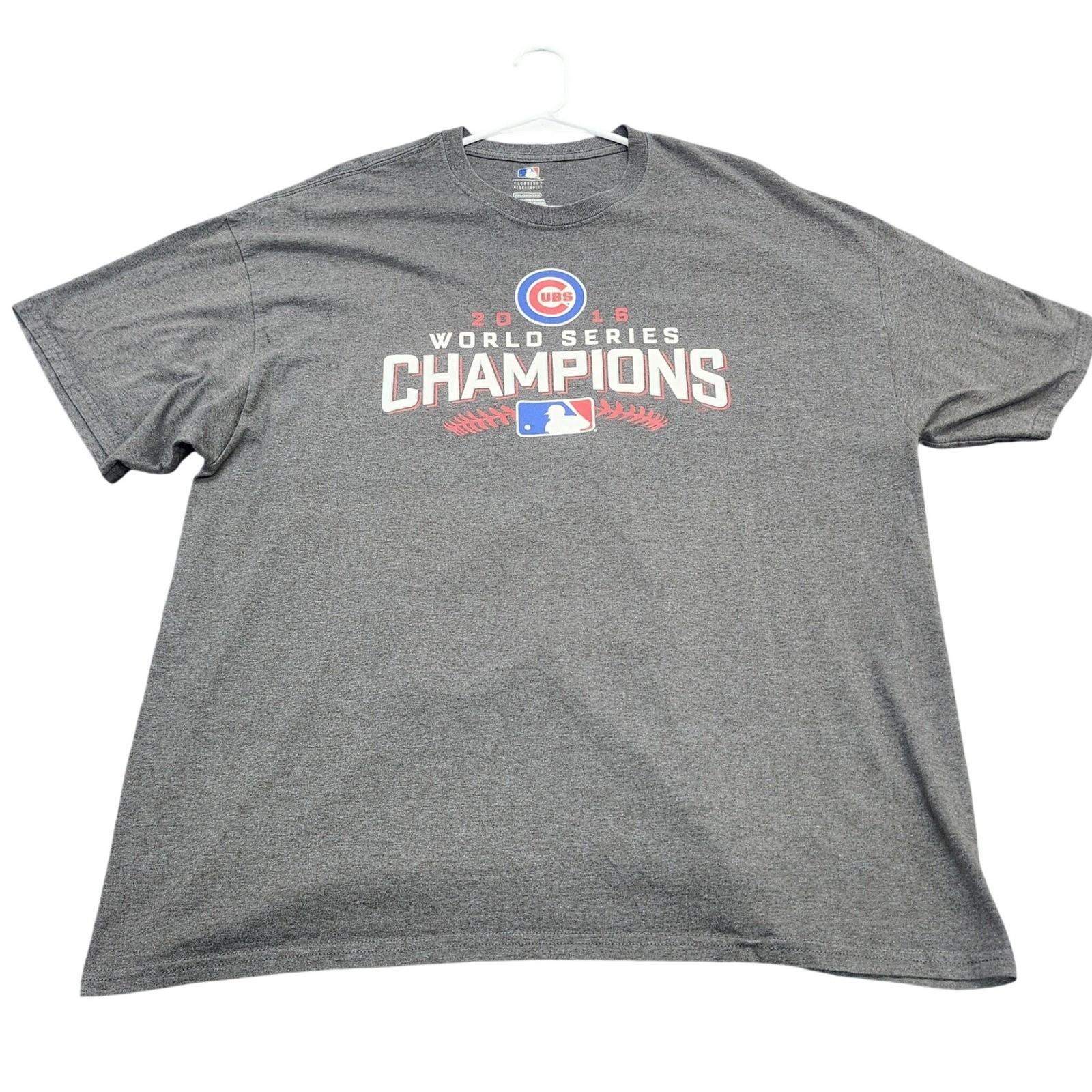 Chicago Cubs 2016 World Series Champions Roster MLB Mens 2XL Gray Unisex T-Shirt XXL