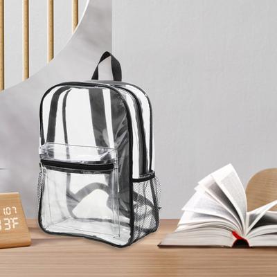 Large Capacity Transparent Backpack Casual Zipper Waterproof Clear Backpack School Bag Visible PVC Backpack Travel Bag for Women