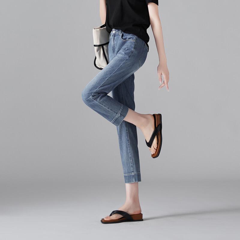 SOFSIL Women's High-Waist Slim Cropped Jeans