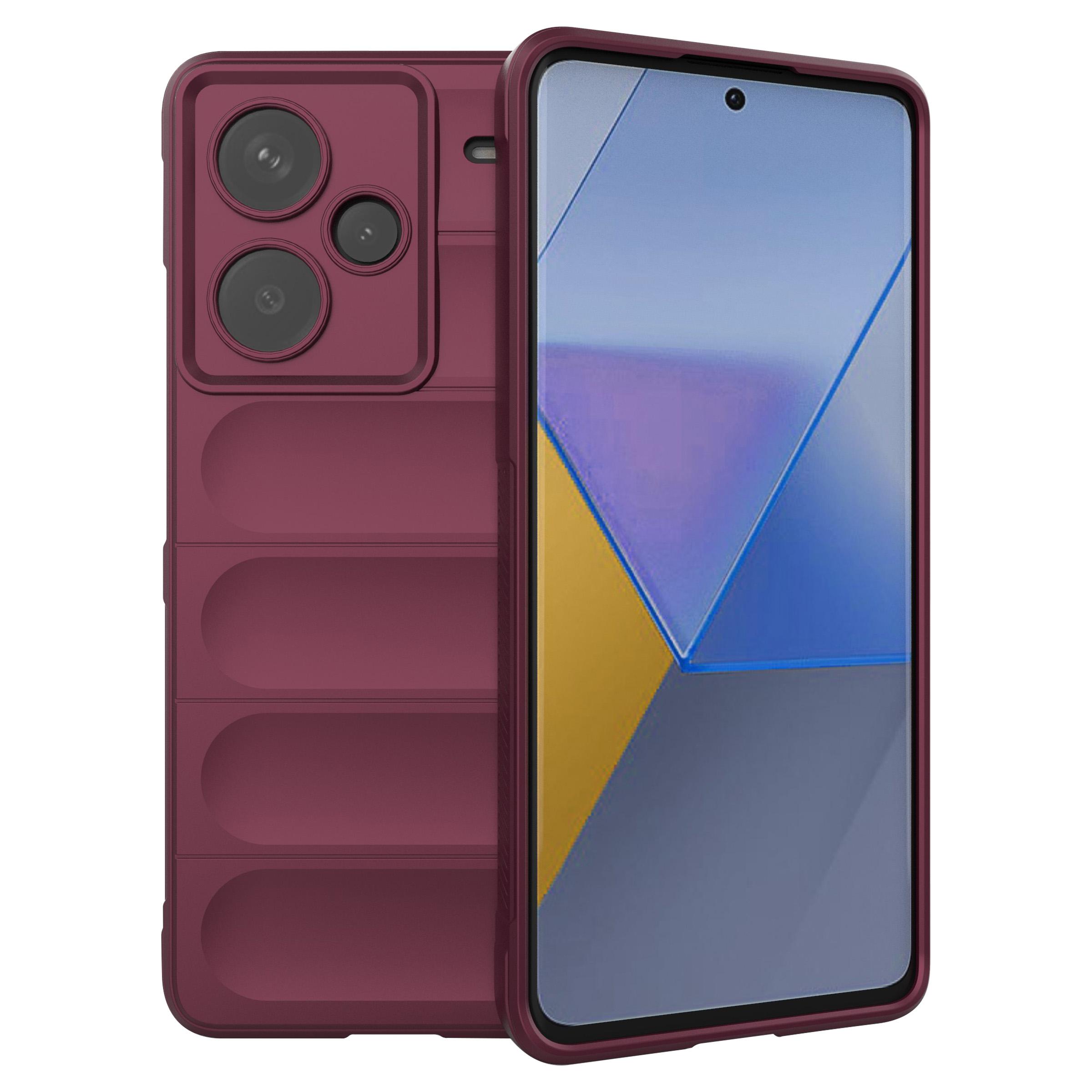 

For Xiaomi Redmi Note 13 Pro+ 5G Case Anti-scratch TPU Rugged Phone Cover Wine Red