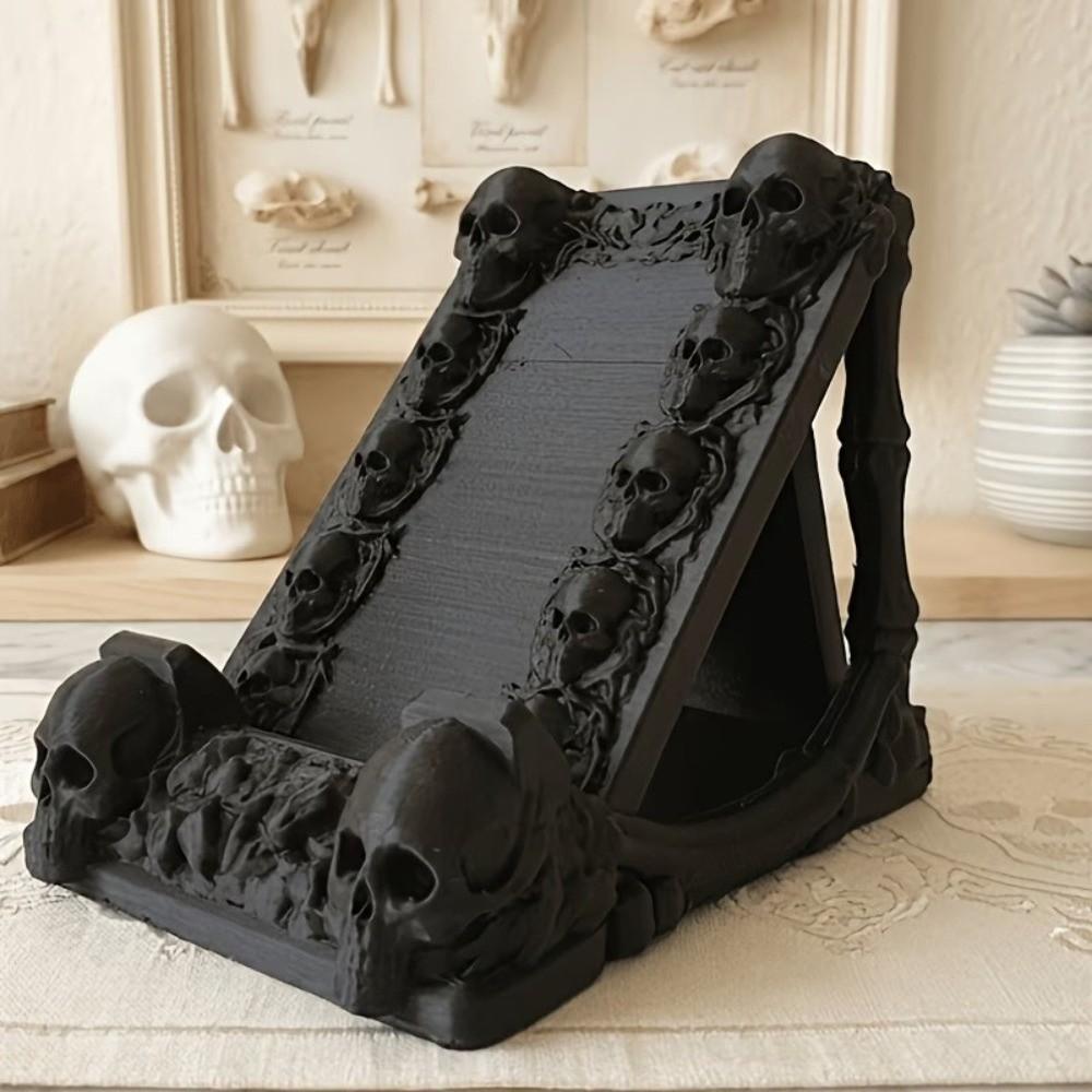 Multi-Purpose Gothic Phone Stand Creative Desktop Ornament Skull Phone Holder Ornament Display