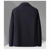 Men's High-End 100% Sheep Wool Thickened Short Overcoat - Business Casual Lapel Jacket for Autumn/Winter