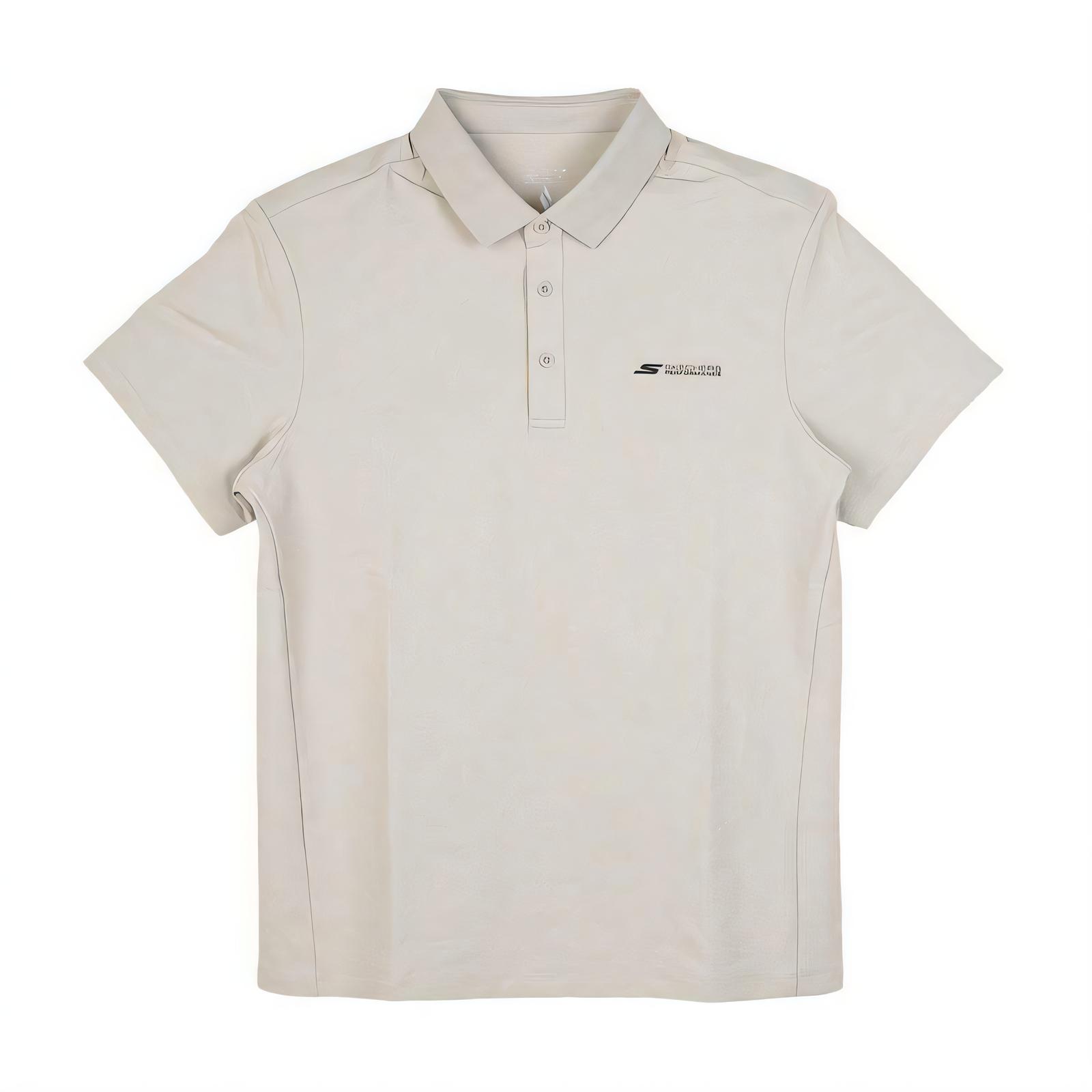 Skechers Basic Sports Series Comfortable Soft Fashionable Versatile Short Sleeve Polo Shirt Men tops Meteor-Brown P225M084-044Z S