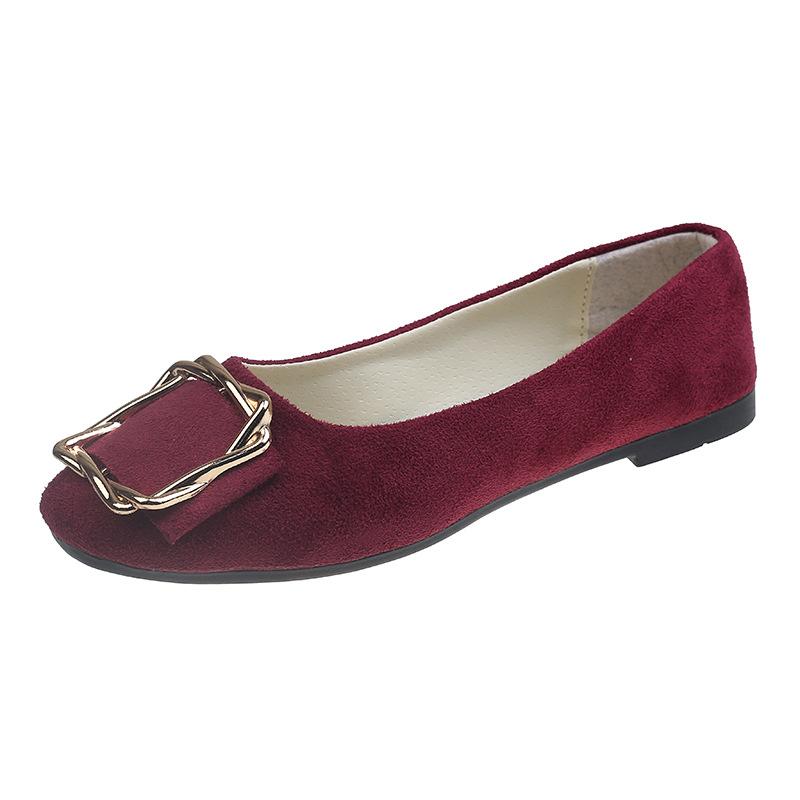 Women's Shoes Flat Shoes Square Toe Slip on Large Size Comfortable Casual Single Shoes Multicolor