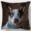 Blue Heeler Australian Cattle Dog DoubleSided Decorative Throw Pillow Case Soft Cushion Cover for Sofa Bedroom Home Decor
