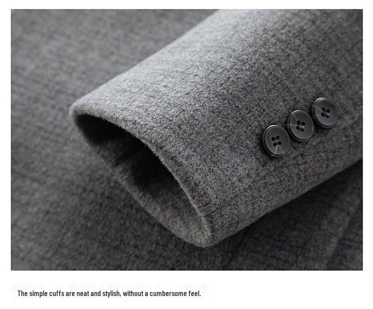 Men's Stylish Double-Sided Cashmere Coat: Modern Lapel Wool Jacket for Young and Middle-Aged