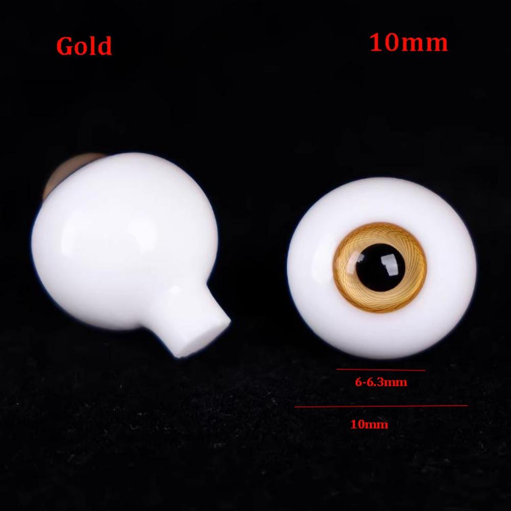 Cute Blue Gold Glass Eyes 2 Colors DIY Doll Making Crafts New Textured Glass Eyeball  For BJD Dolls