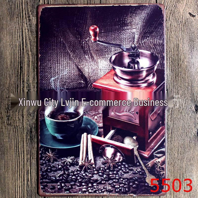 Vintage Coffee Tin Sign for Restaurant or Home Decor