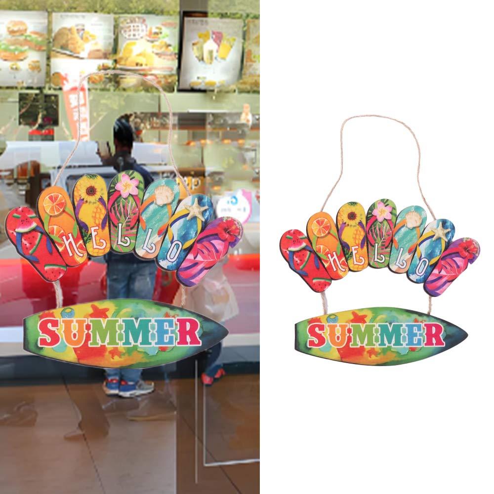 Lustige Hallo Sommer Wandornamente Bunte Holzpantoffel Dekoration für Sommer Zuhause Zimmer