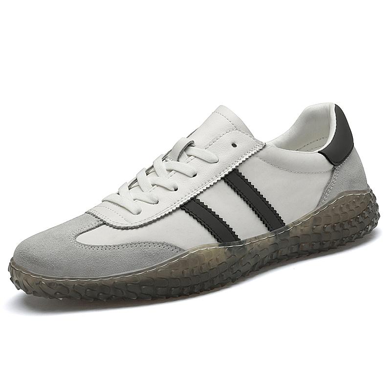 

Мода Новинка Мужские Tenis Masculino Натуральная Кожа Повседневная Обувь Нескользящая Подошва Обувь для Трекинга Удобная Обувь для Ходьбы Кроссовки 45 серый белый