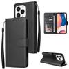For iPhone 15 Pro Max Wallet Phone Case Stand Cover Scratch-Resistant Flip PU Leather Phone Shell