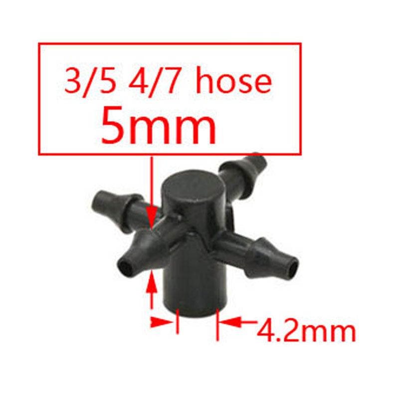 1/8" Arrow Dropper Cross Water Splitter 3/5 Drip Arrow Tee Connector 2/4-Way Emitter Irrigation System For Potted Plant 20Set