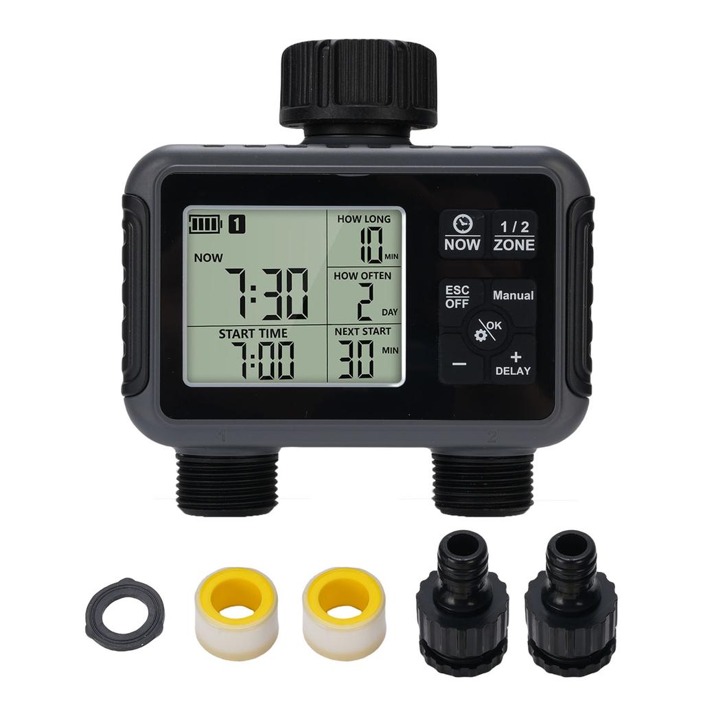 Sprinkler Timer LCD Display 3 Watering Modes Multifunctional IPX5 Rain Proof Programmable Hose