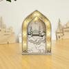 EID Wooden Pendant with LED Light Ornament Islamic Festival Supplies DIY Craft Perfect for Ramazan Home Party Decoration