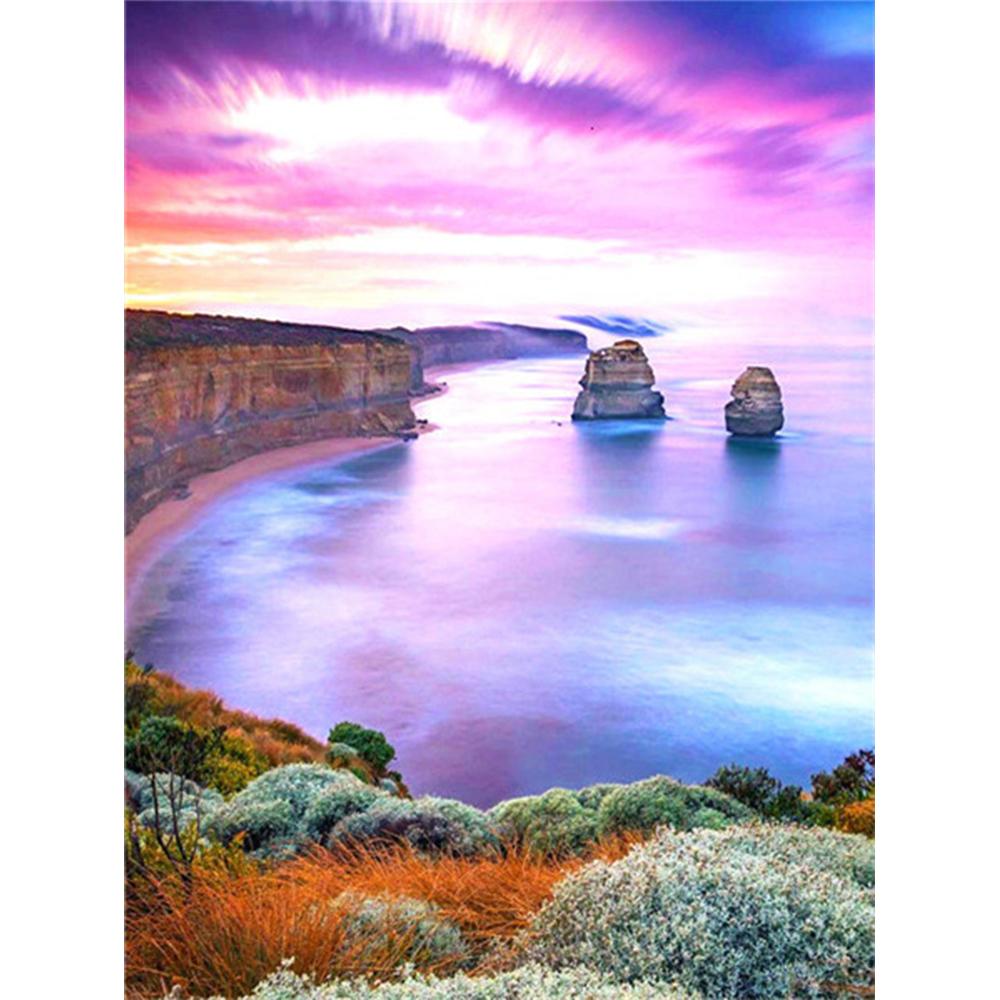 5d Diamond Painting Landscape Sunset Diamond Embroidery Seaside Pictures Of Rhinestones Mosaic Cross Stitch Decortion