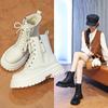 British Style Zipper Velvet Martin Boots Women's Autumn and Winter New Fashion Casual Thick-soled Warm Short Boots Women